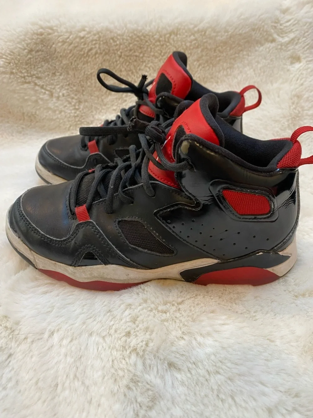 Nike Kids Black and Red High-Top Sneakers - Picture 4 of 8